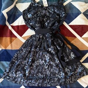 EXPRESS  Black Sequin Cocktail Dress Size Lg